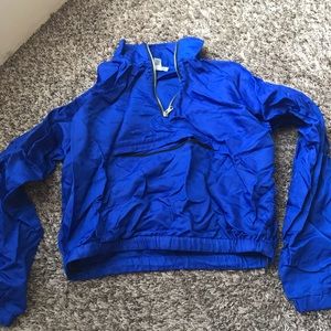 Blue cropped windbreaker